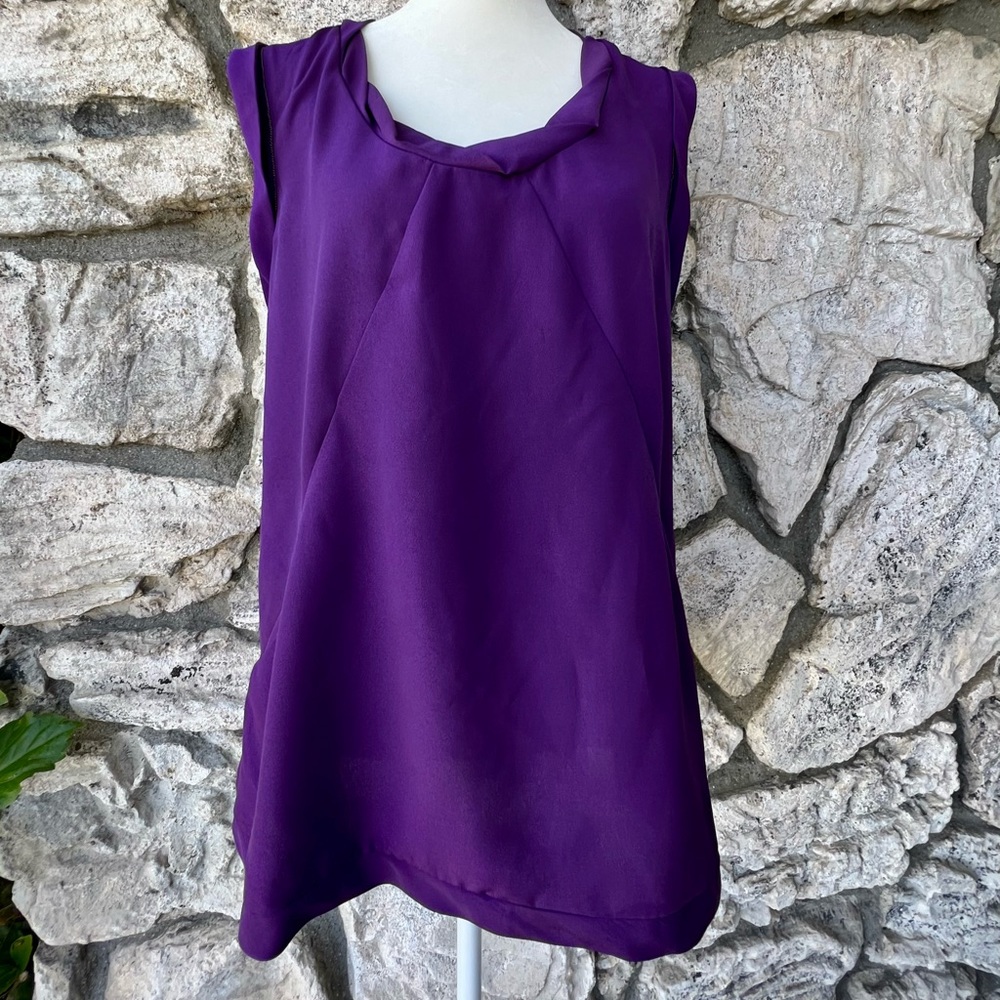Guess Purple Tunic Style Blouse with Pockets Size L